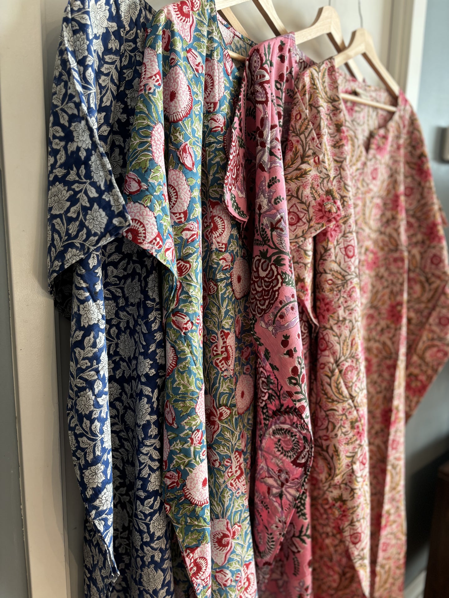 Peach Block Printed Kaftan