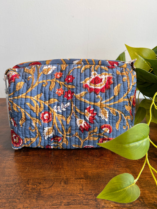 Block Printed Makeup Pouch