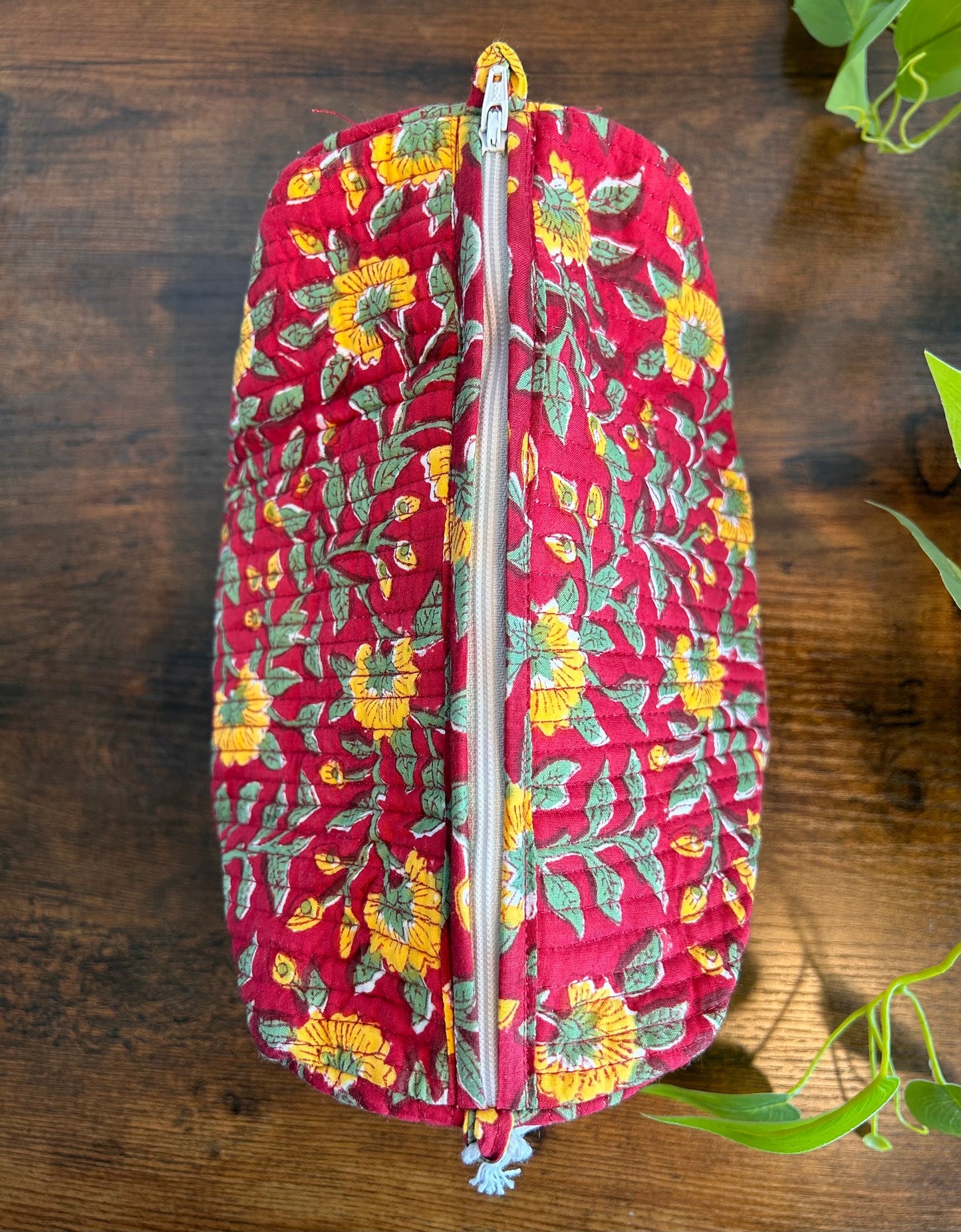 Block Printed Makeup Pouch