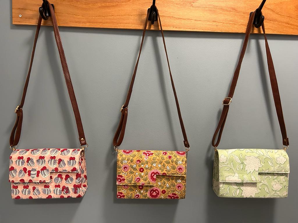 Printed Structured Sling Bag