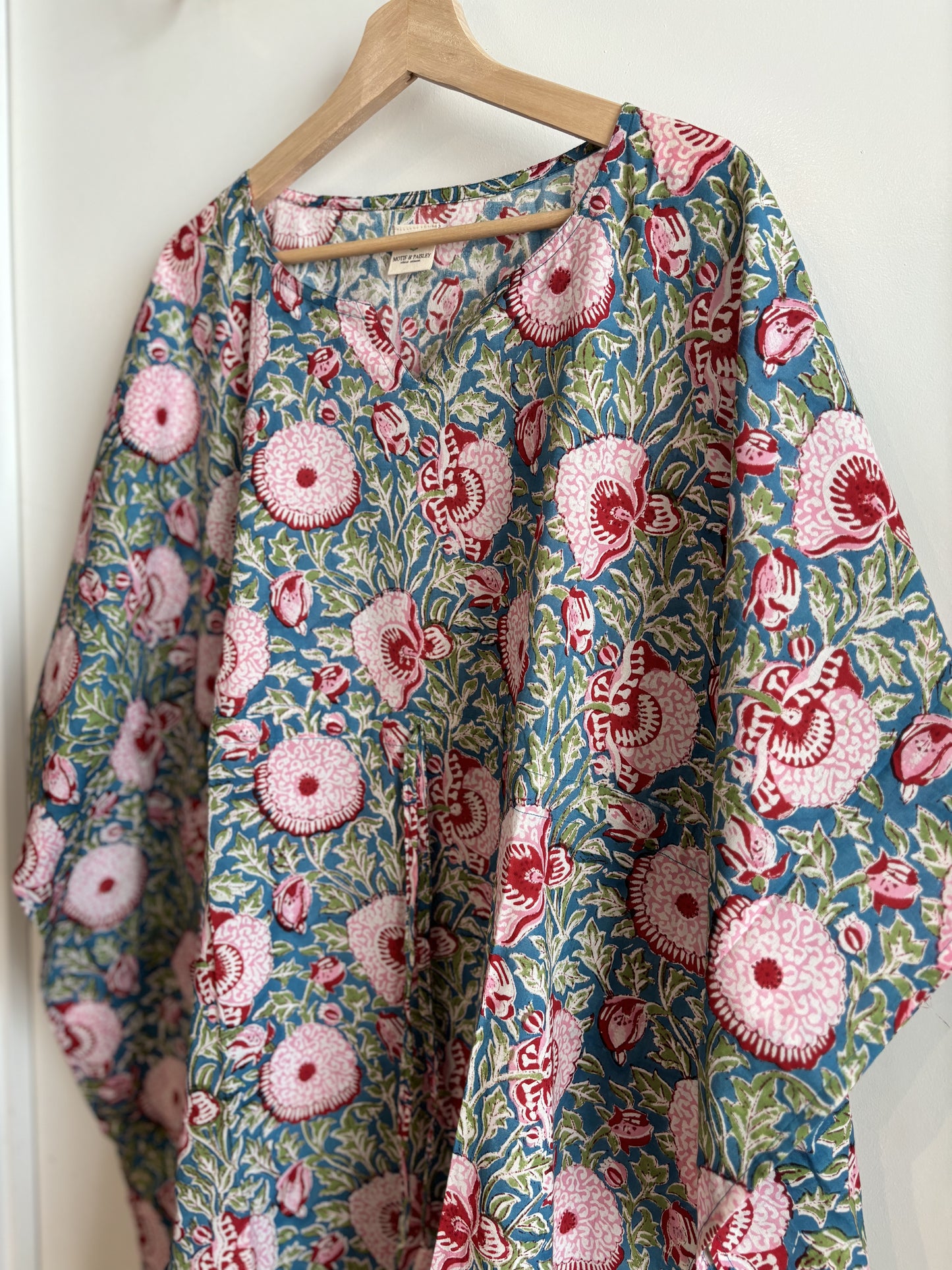 Green Block Printed Kaftan