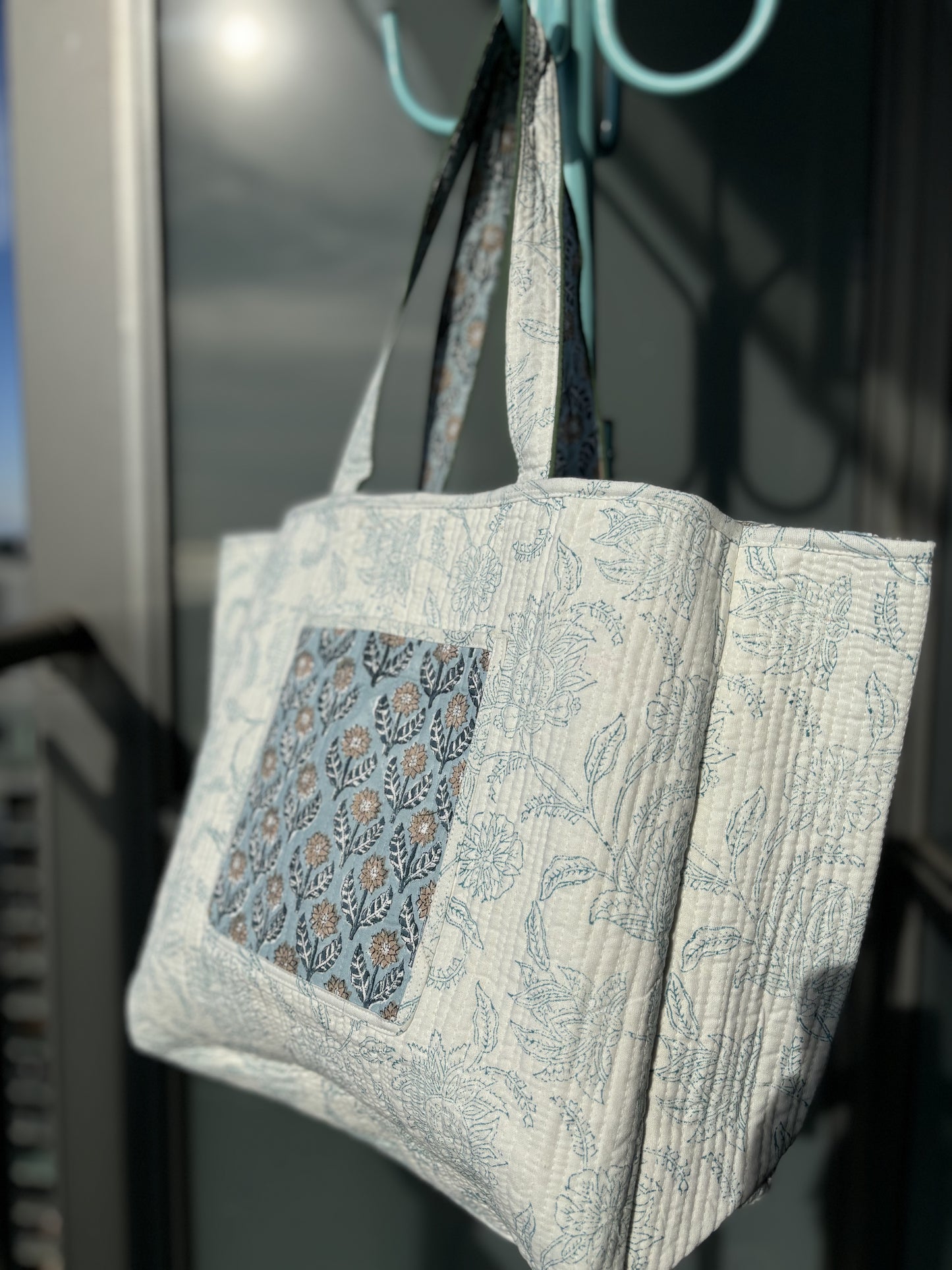 Powder Blue Reversible Tote Bag