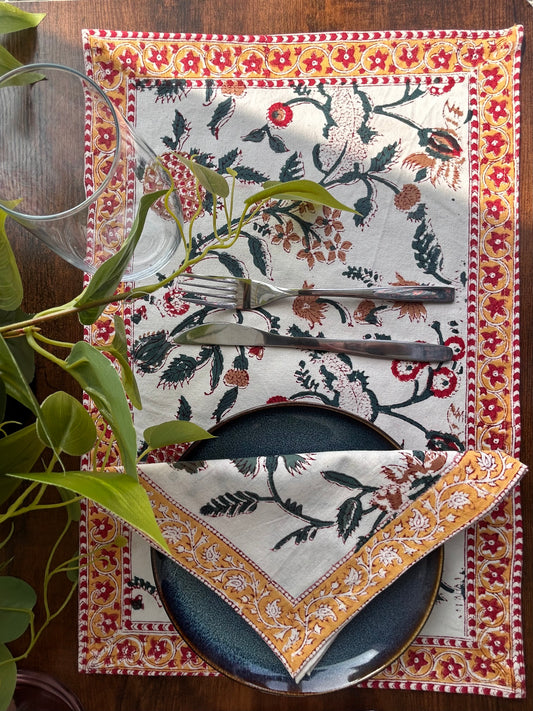 Cotton Blockprinted Placemat Sets