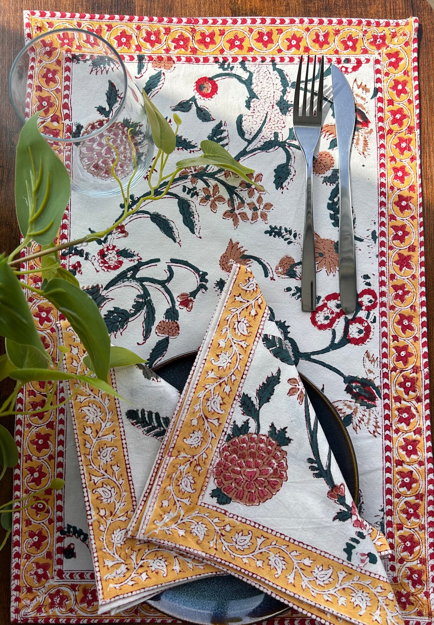 Cotton Blockprinted Placemat Sets