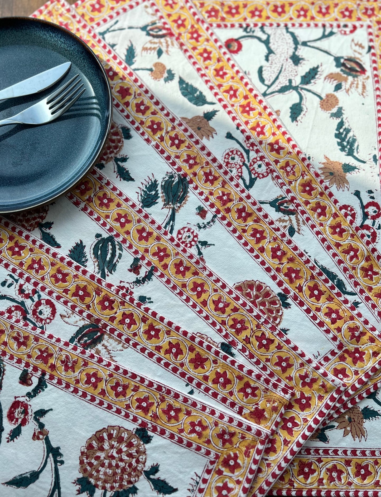 Cotton Blockprinted Placemat Sets
